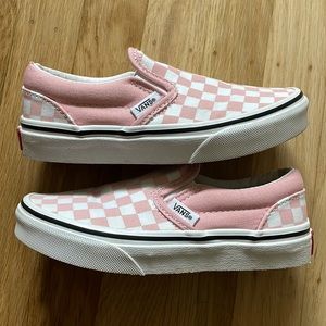 Kids Vans - Pink Checkerboard Slip-on Shoes Size 13